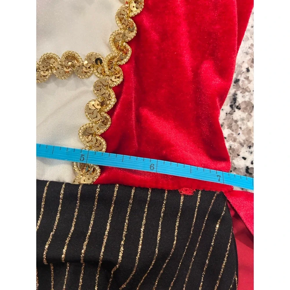 Dansco Dance Circus Ringmaster Costume Leotard with Tassels and Stripe Shorts